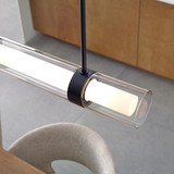 Wit Linear Chandelier, 1-Light, LED, Black, Glass, 70"W (700LSWIT6B-LED930 70P9F5F)