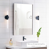 Linger Wall/Bath Sconce, 2-Light, LED, Black, Nightshade Black, 32.3"H (700BCLNG2B-LED930 70PDAWR)