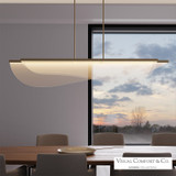 Nyra Linear Chandelier, 3-Light, LED, Plated Brass, Acrylic, 60"W (700LSNYR60BR-LED930 70PDCXT)