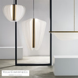 Nyra Chandelier, 1-Light, LED, Plated Brass, Acrylic, 27.5"W (700NYR28BR-LED930 70PDEUF)