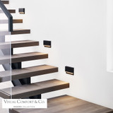 Wend Outdoor Wall/Step Light, 1-Light, LED, Black, 4"H (700OSWEND92730B12 70PDHQH)