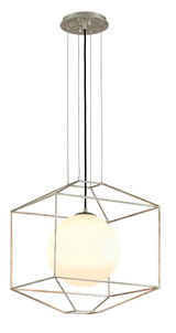 Silhouette Mini Pendant Silver, Silver Leaf 18"W x 21"H