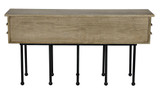 Noir Oliver Console Washed Walnut with Matte Black Base 