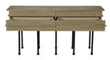 Noir Oliver Console Washed Walnut with Matte Black Base 