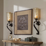 Joselyn Candle Holder Wall Sconce, Antique Bronze, Amber Glass, 30"H, Uttermost (19150 8XG7)