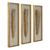Palma Shadow Box, Set of 3, Gold Leaf, 48.25H , Uttermost (04176 A0F8L)