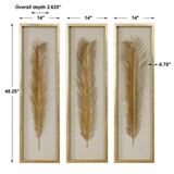 Palma Shadow Box, Set of 3, Gold Leaf, 48.25H , Uttermost (04176 A0F8L)