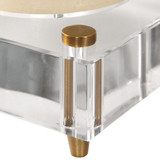 Claire Crystal Block Candleholders, 2/Set, Crystal, Brass, 3"H, Uttermost (18643 A0EAL)