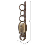 Falconara Candle Holder Wall Sconce, Metal, Rust Brown, 39"H, Uttermost (19850 9M3PK)