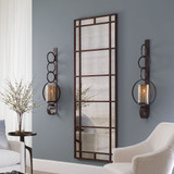 Falconara Candle Holder Wall Sconce, Metal, Rust Brown, 39"H, Uttermost (19850 9M3PK)