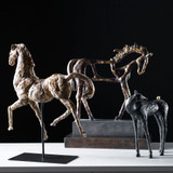 Hello Friend Horse Sculpture, Dark Brown, Antique Gold, 10"H , Uttermost (20120 9U81Z)