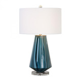 Pescara Table Lamp, 1-Light, Glass, Teal Gray, Brushed Nickel, 28"H (27225-1 9U91D)