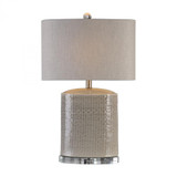 Modica Table Lamp, 1-Light, Ceramic, Taupe Gray Glaze, Brushed Nickel, 26"H (27231-1 9U9XN)