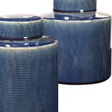 Saniya Containers, 2/Set, Sapphire Blue, Ivory, 8"H, Uttermost (18989 A391K)