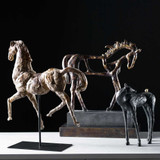 Caballo Dorado Horse Sculpture, Aged Silver, Gold, 17"H, Uttermost (17585 A3D15)