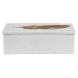 Nephele Stone Box, Aged White, Gold Leaf, 12.25"W, Uttermost (17724 A3EY1)