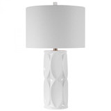 Sinclair Table Lamp, 1-Light, Glossy White, Brushed Nickel, 26"H (28342-1 A3FX8)
