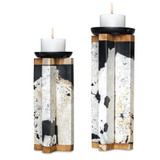 Illini Stone Candleholders, 2/Set, Natural Coral, Aged Black, 15.5"H, Uttermost (17746 A3FZN)