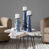 Cassiopeia Glass Candleholders, 3/Set, Midnight Blue, 15"H, Uttermost (17779 A3GVX)