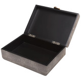 Lalique Art Deco Box, Smoke Gray Shagreen, 13W, Uttermost (17836 A68QR)