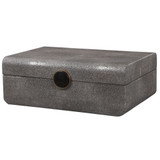 Lalique Art Deco Box, Smoke Gray Shagreen, 13W, Uttermost (17836 A68QR)