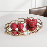 Cable Chain Mirrored Tray, Gold Leaf, 19"W, Uttermost (17837 A69RJ)