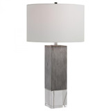 Cordata Lodge Table Lamp, 1-Light, Modern, Light Gray Oak, Polished Nickel, 29"H (28449 A6AQ9)