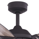 Barnes Ceiling Fan, 5-Blade, 2-Light, LED, Matte Black, Rustic Oak, 54"W (F0055 J6QL)