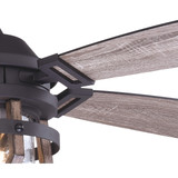 Barnes Ceiling Fan, 5-Blade, 2-Light, LED, Matte Black, Rustic Oak, 54"W (F0055 J6QL)