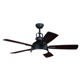 Walton Ceiling Fan, 5-Blade, 1-Light, LED, Gold Stone, Dark Bronze/Mocha Blades, 52"W (F0060 J3VG)