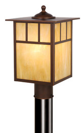 Mission Outdoor Post Light, 1-Light, Burnished Bronze, Honey Opal Glass Shade, 15"H (OP37295BBZ 7YVQ)