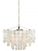 Elsa Pendant, 3-Light, Satin Nickel, Capiz Shell, 19.75"W (P0139 F35H)