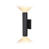 Chiasso Outdoor Wall Sconce, 2-Light, LED, Textured Black, 14.25"H (T0552 J7NT)