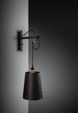Hooked Wall Sconce, Large, Graphite, Brass, Buster + Punch, NHW-18508