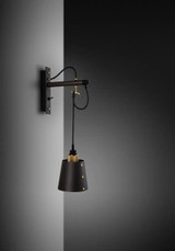 Buster + Punch Hooked Wall Sconce, Small, Graphite, Brass 