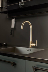 Buster + Punch Kitchen Faucet, Mixer, Linear, Gun Metal 
