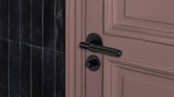 Buster + Punch Door Handle, Conventional, Passage, Cross, Black 