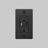 Buster + Punch 1G Combination Duplex Outlet And Usb-A + C Charger, Without Logo, Black 