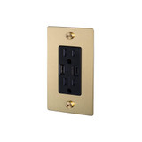 Buster + Punch 1G Combination Duplex Outlet And Usb-A + C Charger, Without Logo, Brass 