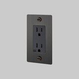  Buster + Punch 1G Duplex Outlet, Without Logo, Smoked Bronze 