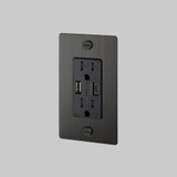 Buster + Punch 1G Combination Duplex Outlet And Usb-A + C Charger, Without Logo, Smoked Bronze 