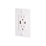 Buster + Punch 1G Combination Duplex Outlet And Usb-A + C Charger, Without Logo, White 