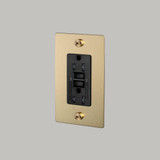  Buster + Punch 1G Metal Duplex Gfci Outlet, With Logo, Brass 