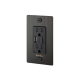 Buster + Punch 1G Combination Duplex Outlet And Usb-A + C Charger, With Logo, Smoked Bronze 