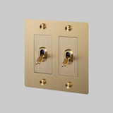  Buster + Punch 2G Toggle Switch, Logo, Brass 