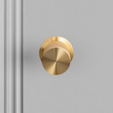 Buster + Punch Fixed Door Knob, Single-Sided, Cross, Brass 