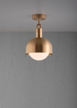 Buster + Punch Forked Ceiling, Shade, Globe, Opal, Medium, Brass 