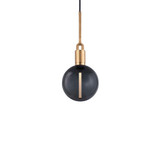 Buster + Punch Forked Pendant, Globe, Smoked, Medium, Brass 