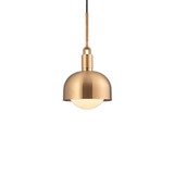 Buster + Punch Forked Pendant, Shade, Globe, Opal, Medium, Brass 
