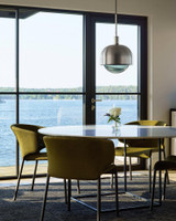 Buster + Punch Forked Pendant, Shade, Globe, Smoked, Large, Brass 